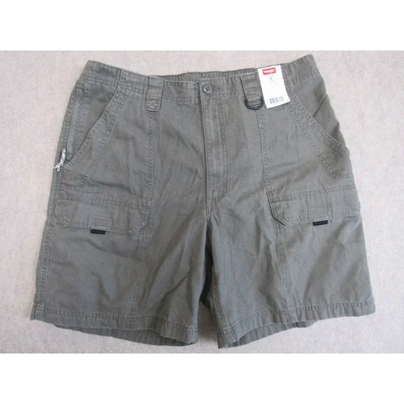 Wrangler Hiker Mens Cargo Shorts Olive Green NW941EG Size 36 New with Tags - Picture 3 of 7